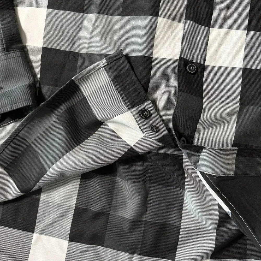 Dixxon Flannel Finish Line Black/White Buffalo Plaid Long Sleeve Mens 4X